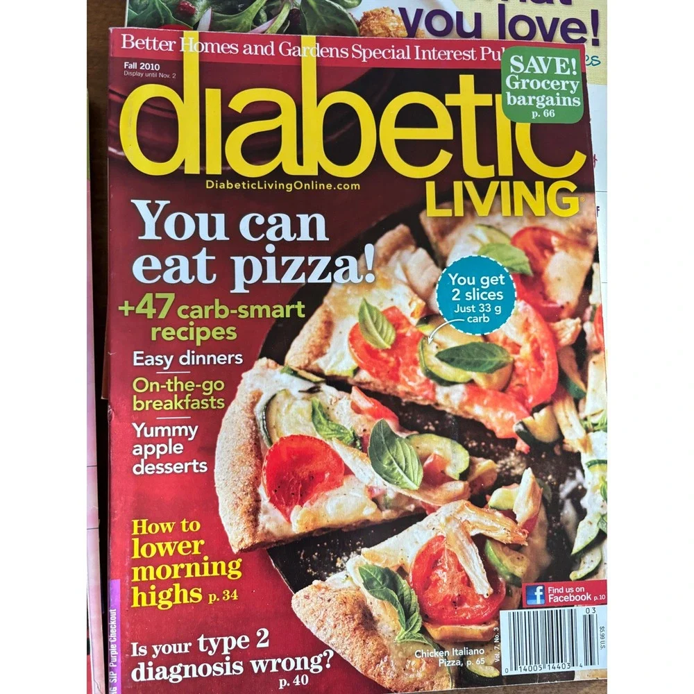 5‎ Pc Diabetic Living Magazines 2010 Low Carb Recipes Cookbooks
